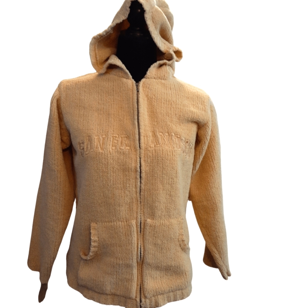 Beige Hooded Zip-Front Women's Jacket